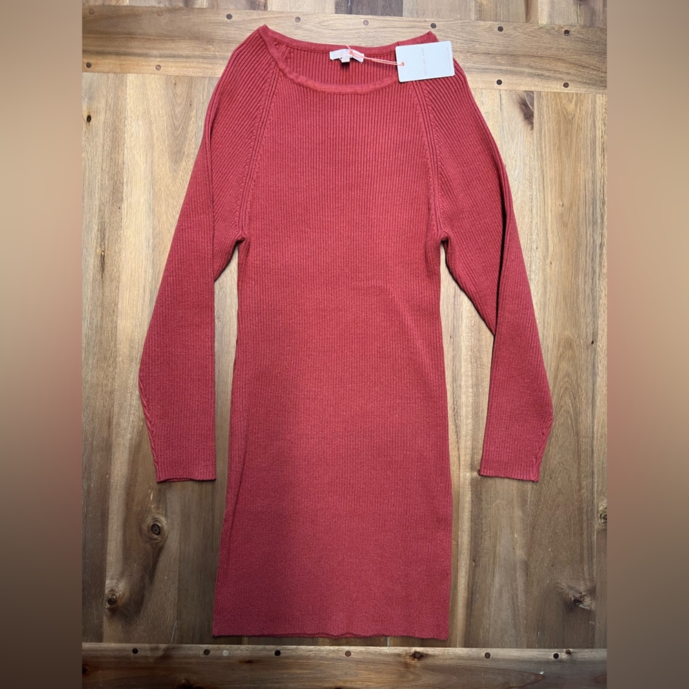 Skies are Blue - Ribbed Sweater Dress XS